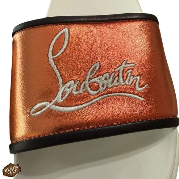 Christian Louboutin Ombre Leather Red Bottom Slide Size 44 | Designer Sandal NEW - Picture 10 of 16